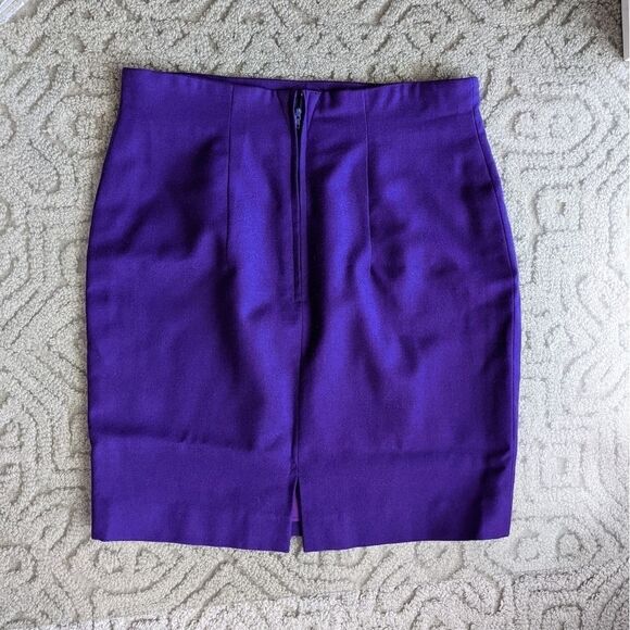 Les Ravisseurs Wool purple pensil skirt size 12 @K - Picture 3 of 11